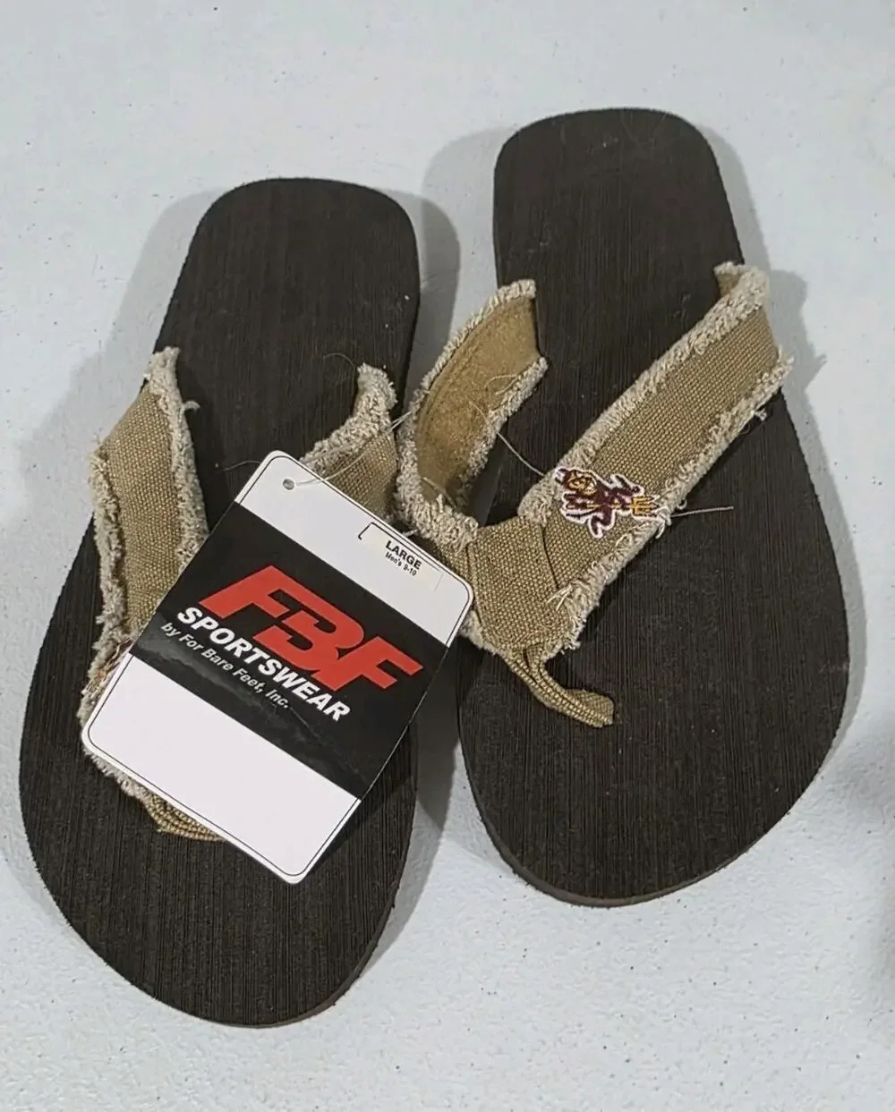 Arizona State Sun Devils Flip Flops Mens 9-10 Large FBF Sportswear NWT